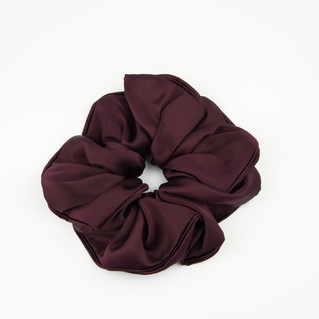 Chouchou en soie naturelle d’exception XL, fait main en France, grand élastique cheveux